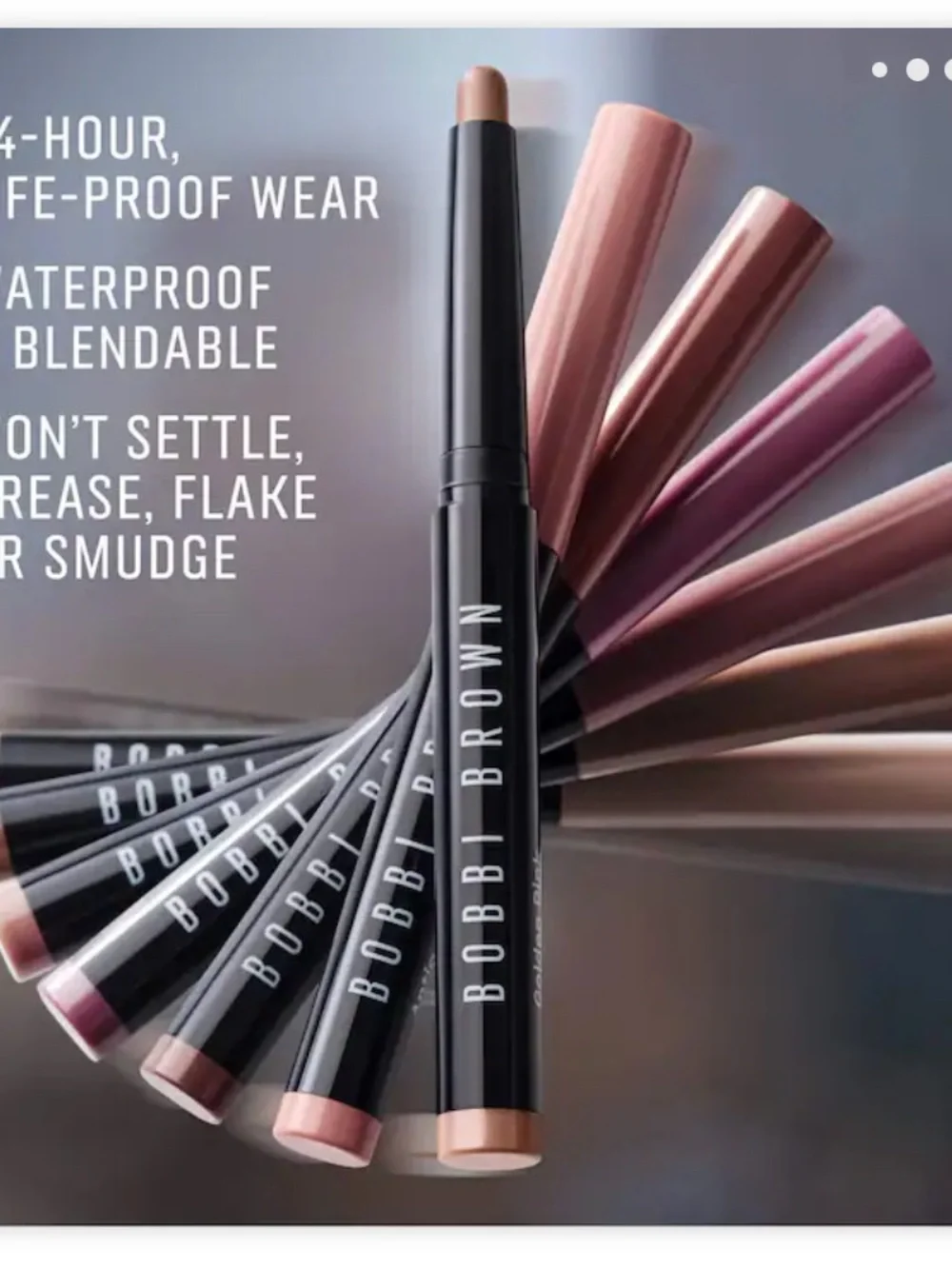 NWT & box Bobbi Brown Long-Wear Waterproof Cream Eyeshadow Stick, Bark (dk brwn)